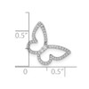 14k White Gold Polished Butterfly Diamond Chain Slide Pendant PM8522-020-WA