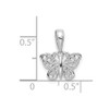 14k White Gold Polished Filigree Butterfly Pendant