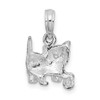 Sterling Silver Polished Cat w/Ball Pendant