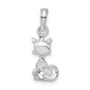 Sterling Silver Polished 3D Mini Sitting Cat Pendant