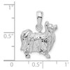 Sterling Silver Textured 3D Papillon Dog Pendant