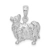 Sterling Silver Textured 3D Papillon Dog Pendant