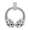 Sterling Silver Rhodium-plated Polished CZ Double Cheetah Head Pendant