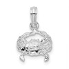 Sterling Silver Polished Blue Crab Pendant QC10378