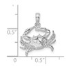 Sterling Silver Polished Blue Crab Pendant QC9850
