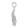 Sterling Silver Polished Moveable Lobster Pendant QC10405