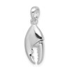 Sterling Silver Polished 3D Moveable Lobster Claw Pendant