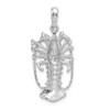 Sterling Silver Polished Large Florida Lobster Pendant