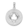Sterling Silver Polished St. Thomas Circle w/Dolphins Pendant