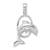 Sterling Silver Polished Dolphin Jumping Thru Hoop Pendant