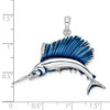 Sterling Silver Polished Enameled Sailfish Pendant