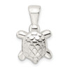 Sterling Silver Polished & Textured Turtle Pendant