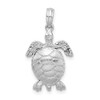 Sterling Silver Polished 3D Moveable Sea Turtle Pendant