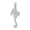 Sterling Silver Polished/Textured 3D Sea Horse Pendant QC10069
