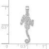 Sterling Silver Polished/Textured 3D Sea Horse Pendant QC10069