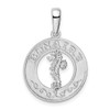 Sterling Silver Polished Bonaire Circle w/Seahorse Pendant