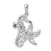 Sterling Silver Polished Starfish and Seahorse Pendant