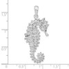Sterling Silver Polished Textured 3D Seahorse Pendant
