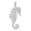 Sterling Silver Polished/Textured 3D Sea Horse Pendant QC10095