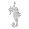 Sterling Silver Polished/Textured 3D Sea Horse Pendant QC10095