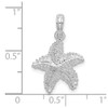 Sterling Silver Polished Beaded Starfish Pendant QC9838