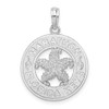 Sterling Silver Textured Marathon FL Keys Circle w/Starfish Pendant