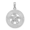 Sterling Silver Polished Port Aransas Circle w/Starfish Pendant