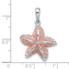 Sterling Silver Polished Enameled Starfish Pendant