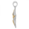 Sterling Silver Polished Starfish w/14k Yellow Gold Accent Pendant