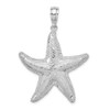 Sterling Silver Polished Textured Starfish Pendant QC9957