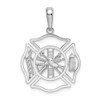 Sterling Silver Polished Cut-out Fireman Shield Pendant