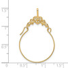 14k Yellow Gold Polished Filigree Heart Charm Holder Pendant