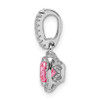 Sterling Silver Rhodium-plated Pink & White CZ Slide Pendant