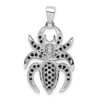 Sterling Silver Black & White CZ Spider Pendant