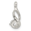 Sterling Silver CZ Chain Slide Pendant QP2731