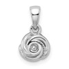 Sterling Silver Rhodium-plated Polished w/ CZ Pendant