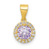 Sterling Silver Gold-Tone Purple CZ Pendant