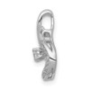 14k White Gold 1/8ctw. Diamond Teardrop Chain Slide Pendant