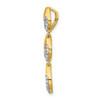 14k Yellow Gold Polished Dangle Diamond Chain Slide Pendant