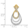 14k Two-tone Gold 1/4ctw. Diamond Triple Teardrop Pendant