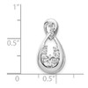 14k White Gold 1/6ctw. Diamond Fancy Teardrop Pendant