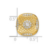 14k Yellow Gold Polished Diamond Square Weave Chain Slide Pendant