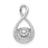 14k White Gold 1/10ctw. Vibrant Moving Diamond Teardrop Chain Slide Pendant