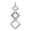 14k White Gold 1/6ctw. Diamond Fancy Square Dangle Pendant