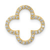 14k Yellow Gold Small Diamond Quatrefoil Design Pendant