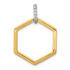 14k Two-tone Gold 1/15ctw. Diamond Fancy Hexagon Pendant