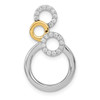 14k Two-tone Gold Polished Diamond Circles Chain Slide Pendant