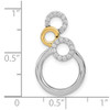 14k Two-tone Gold Polished Diamond Circles Chain Slide Pendant