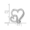Sterling Silver Rhodium Plated Diamond Double Heart Pendant QP3274