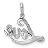 Sterling Silver Rhodium Plated Diamond Love Pendant